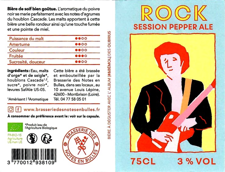 etiquette BRASSERIE DES NOTES EN BULLES 22