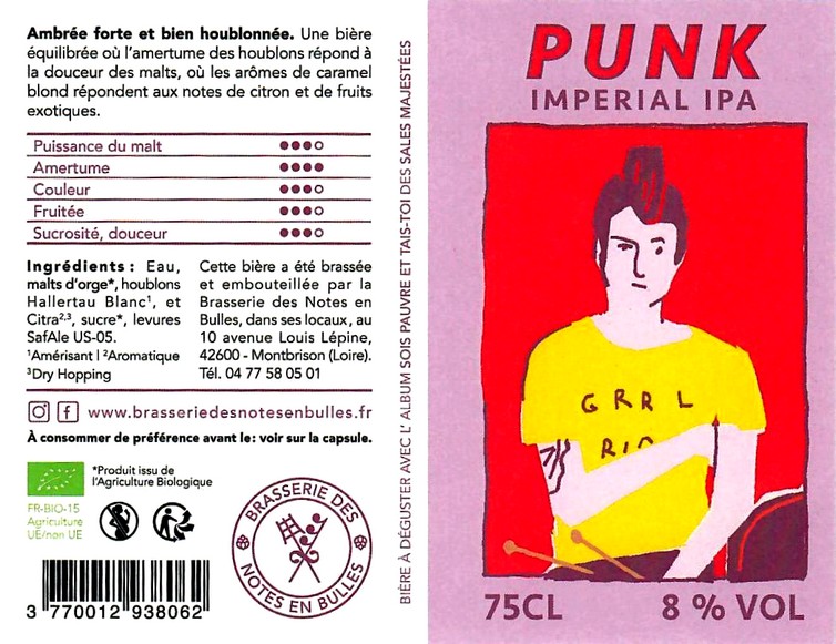 etiquette BRASSERIE DES NOTES EN BULLES 27