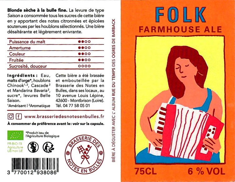 etiquette BRASSERIE DES NOTES EN BULLES 29