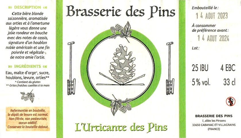 Etiquette BRASSERIE DES PINS 05