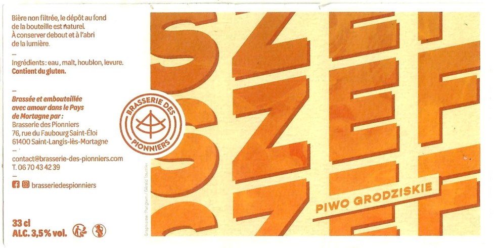Etiquette BRASSERIE DES PIONNIERS 06