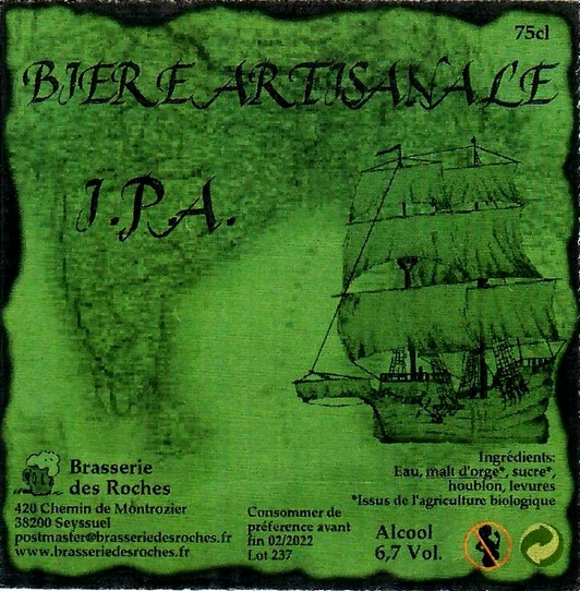 etiquette BRASSERIE DES ROCHES 07