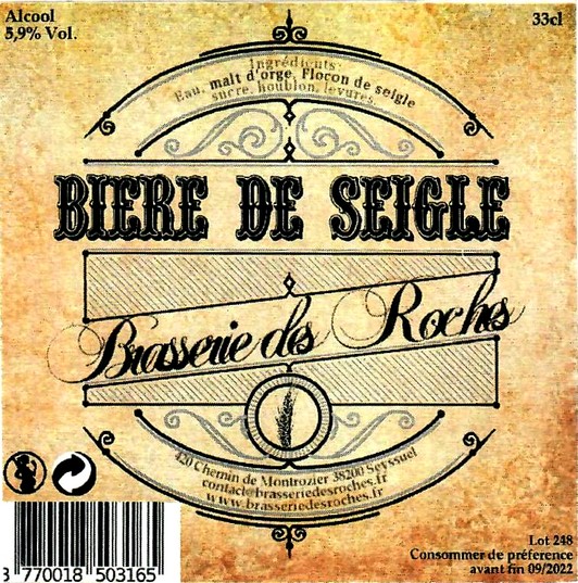 etiquette BRASSERIE DES ROCHES 15