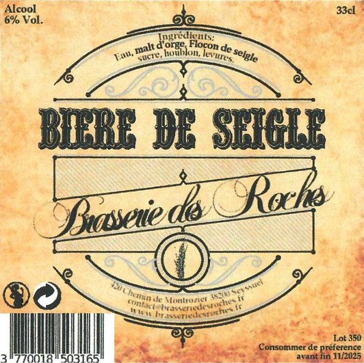 Etiquette BRASSERIE DES ROCHES 24