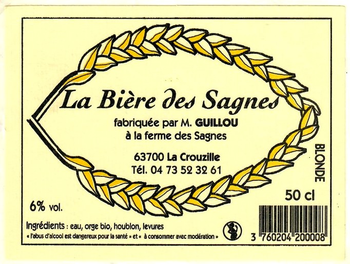etiquette BRASSERIE DES SAGNES 01