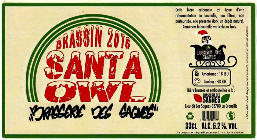 etiquette BRASSERIE DES SAGNES 08