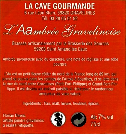 etiquette BRASSERIE DES SOURCES 04 BIS