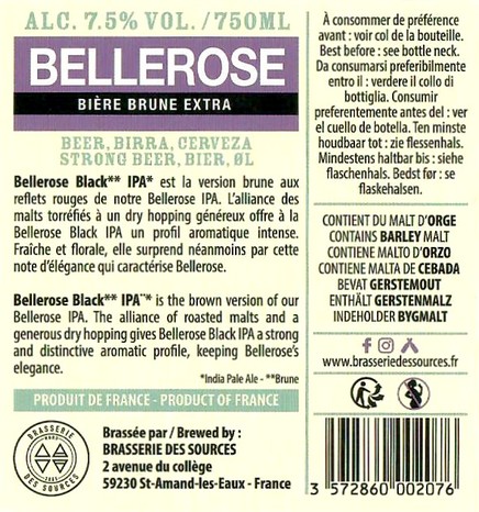 Etiquette BRASSERIE DES SOURCES 119B