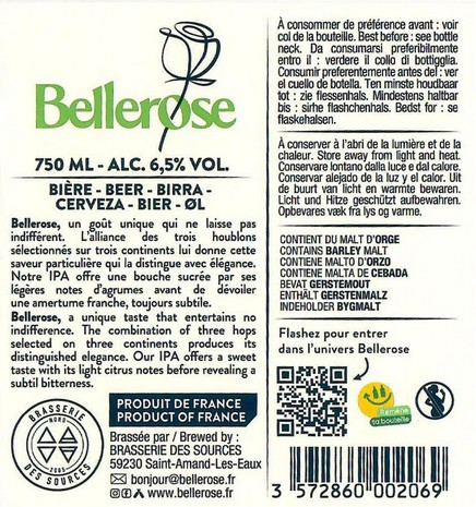 Etiquette BRASSERIE DES SOURCES 120B