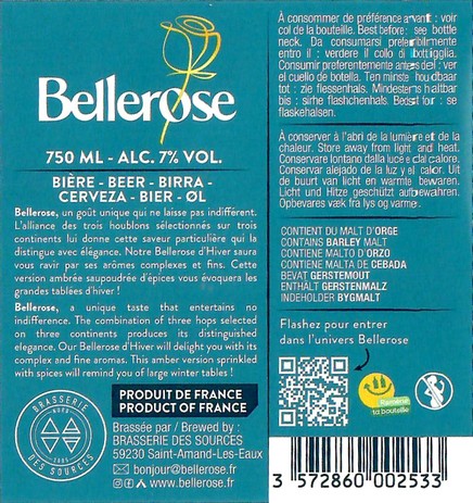 Etiquette BRASSERIE DES SOURCES 124B