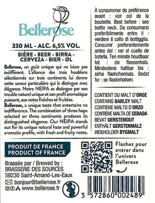 Etiquette BRASSERIE DES SOURCES 125B