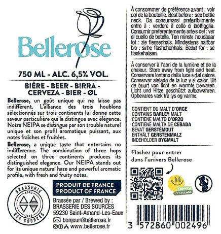 Etiquette BRASSERIE DES SOURCES 126B