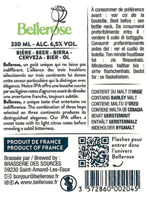 Etiquette BRASSERIE DES SOURCES 128B