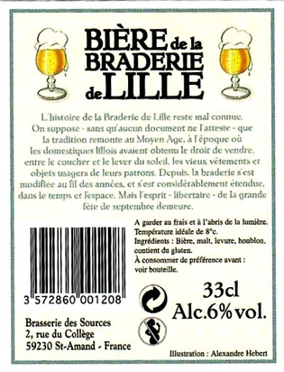 etiquette BRASSERIE DES SOURCES 17 BIS