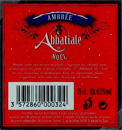 etiquette BRASSERIE DES SOURCES 28 BIS