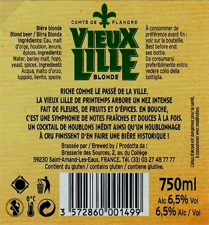 etiquette BRASSERIE DES SOURCES 54 BIS