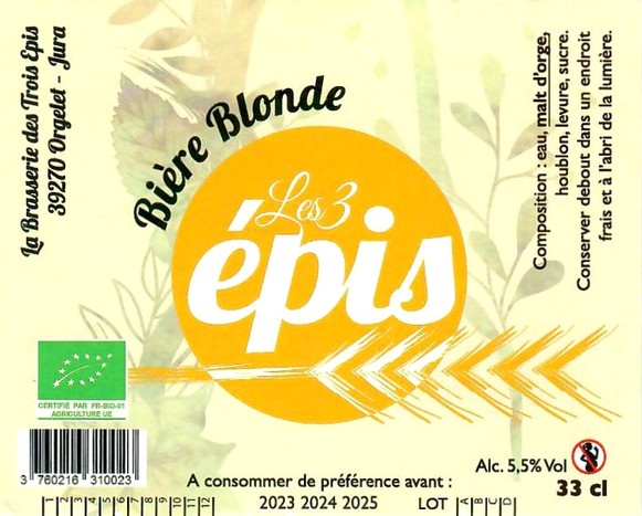 Etiquette BRASSERIE DES TROIS EPIS 17