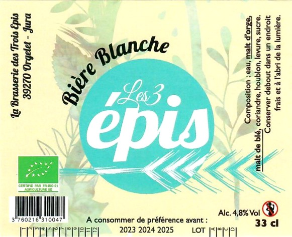 Etiquette BRASSERIE DES TROIS EPIS 19