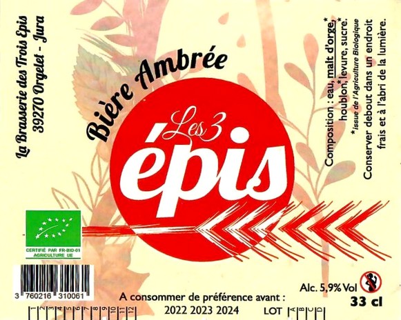 Etiquette BRASSERIE DES TROIS EPIS 21