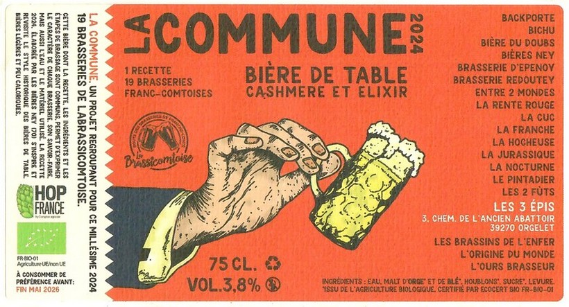 Etiquette BRASSERIE DES TROIS EPIS 30