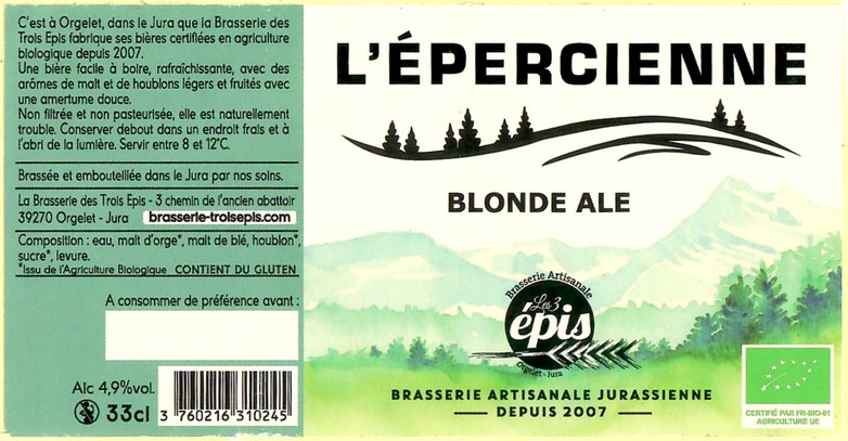 Etiquette BRASSERIE DES TROIS EPIS 31