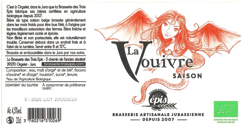 Etiquette BRASSERIE DES TROIS EPIS 33