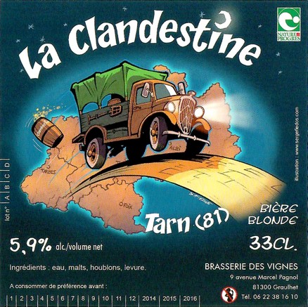 Etiquette BRASSERIE DES VIGNES 18