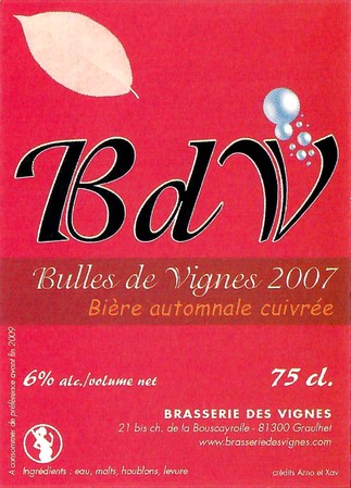 Etiquette BRASSERIE DES VIGNES 19