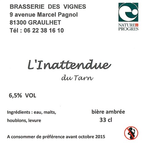 Etiquette BRASSERIE DES VIGNES 20