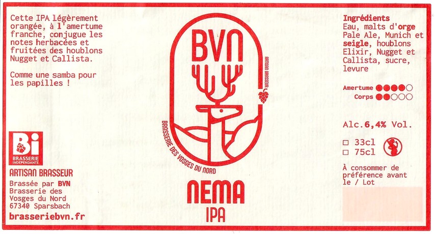 Etiquette BRASSERIE DES VOSGES DU NORD 04