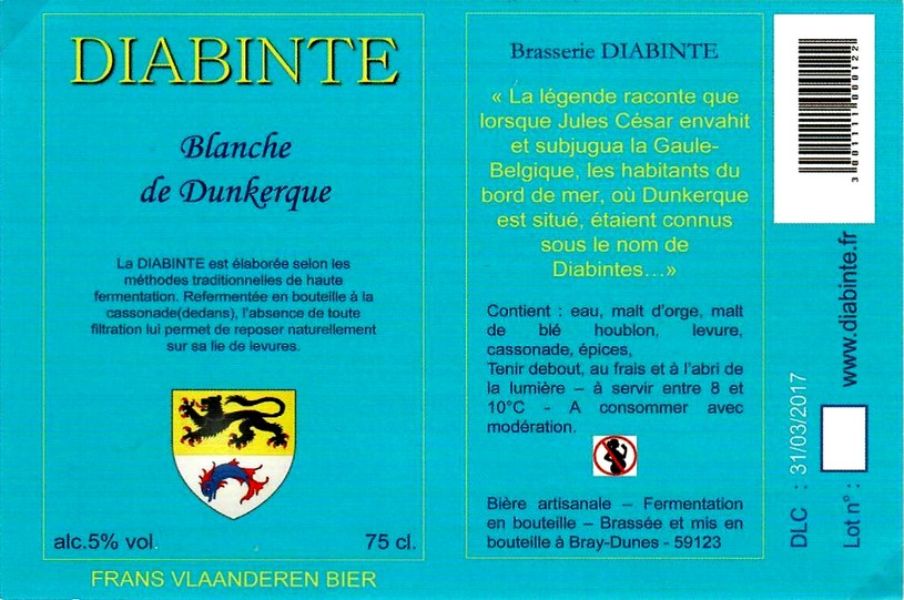 etiquette BRASSERIE DIABINTE 13