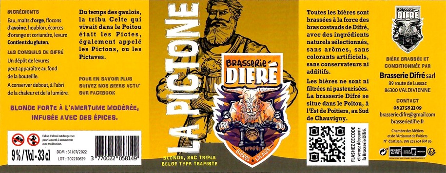 Etiquette BRASSERIE DIFRE 04