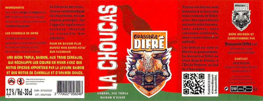 Etiquette BRASSERIE DIFRE 09