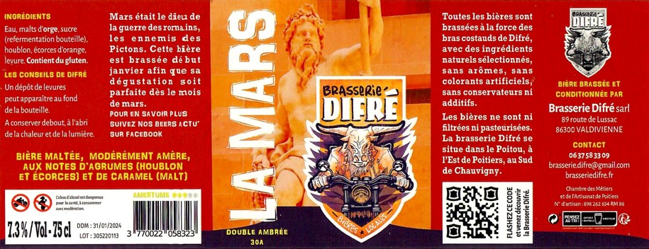 Etiquette BRASSERIE DIFRE 11