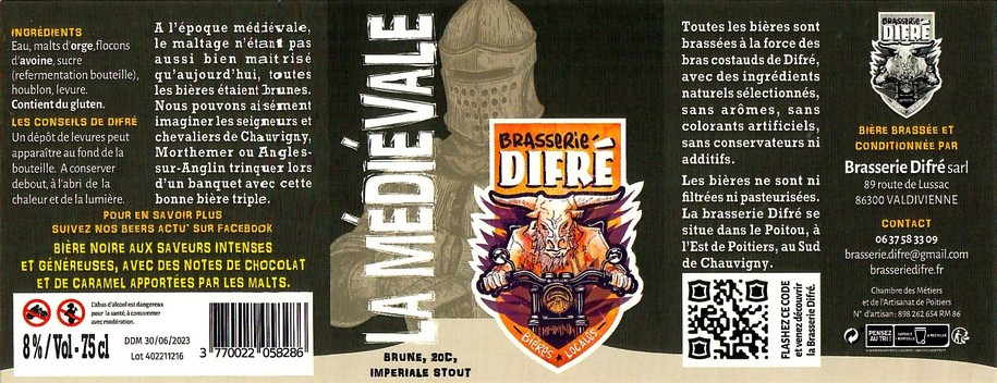 Etiquette BRASSERIE DIFRE 12