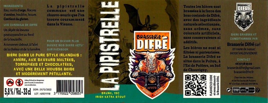 Etiquette BRASSERIE DIFRE 14