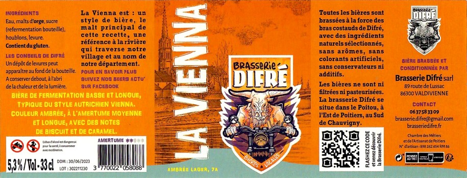 Etiquette BRASSERIE DIFRE 16
