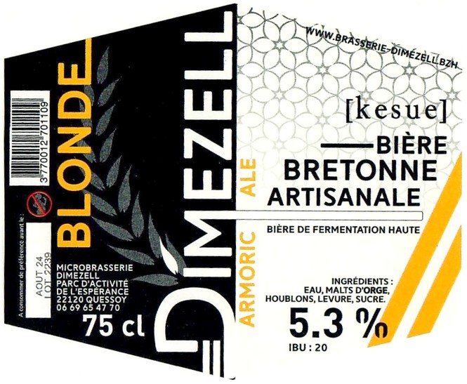 Etiquette BRASSERIE DIMEZELL 30