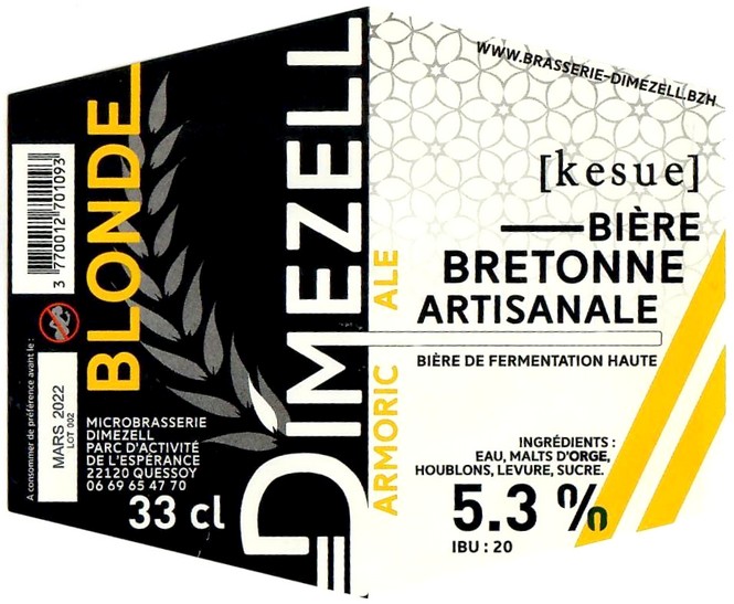 Etiquette BRASSERIE DIMEZELL