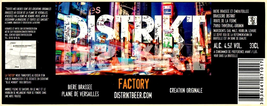 Etiquette BRASSERIE DISTRIKT 06