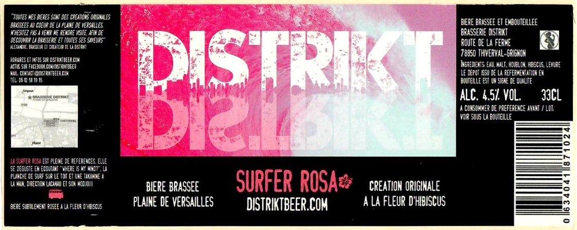 Etiquette BRASSERIE DISTRIKT 08