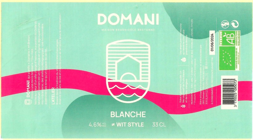 Etiquette BRASSERIE DOMANI 04