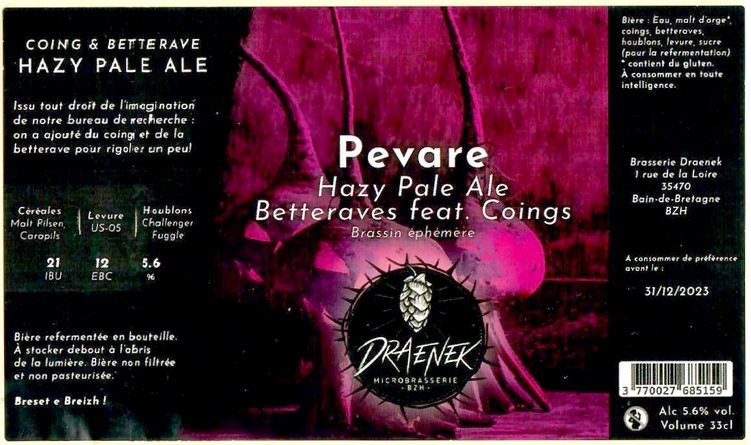 Etiquette BRASSERIE DRAENEK 04