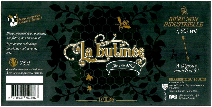 Etiquette BRASSERIE DU 19 JUIN 01