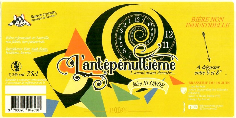 Etiquette BRASSERIE DU 19 JUIN 07