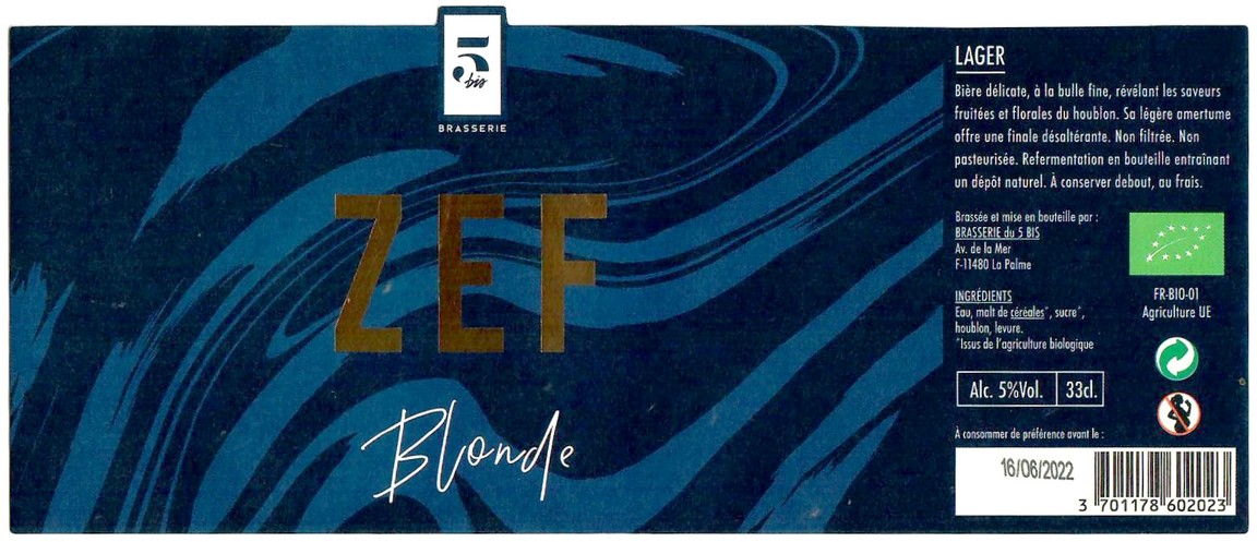 Etiquette BRASSERIE DU 5 BIS 05