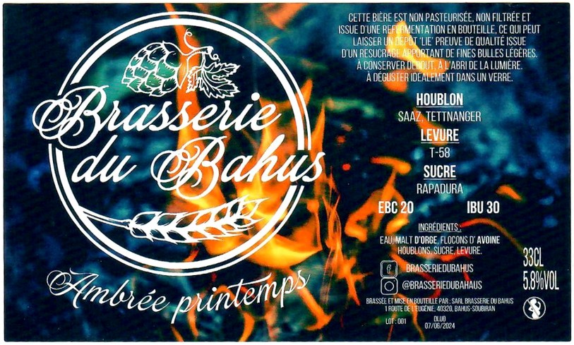 Etiquette BRASSERIE DU BAHUS 05