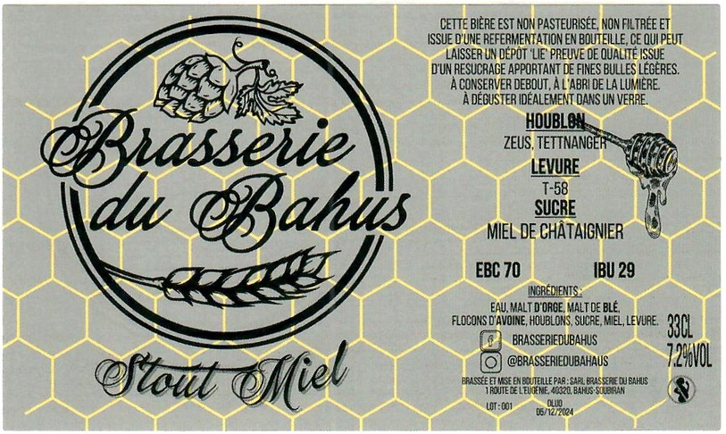Etiquette BRASSERIE DU BAHUS 06