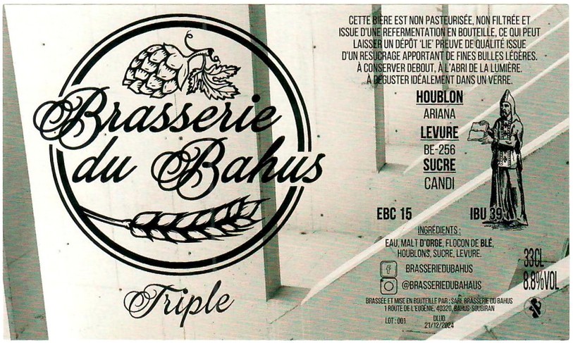 Etiquette BRASSERIE DU BAHUS 08