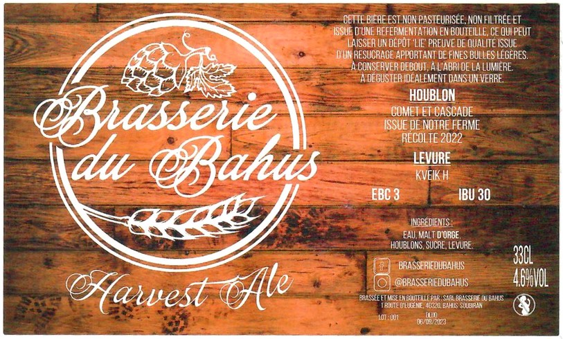 Etiquette BRASSERIE DU BAHUS 14